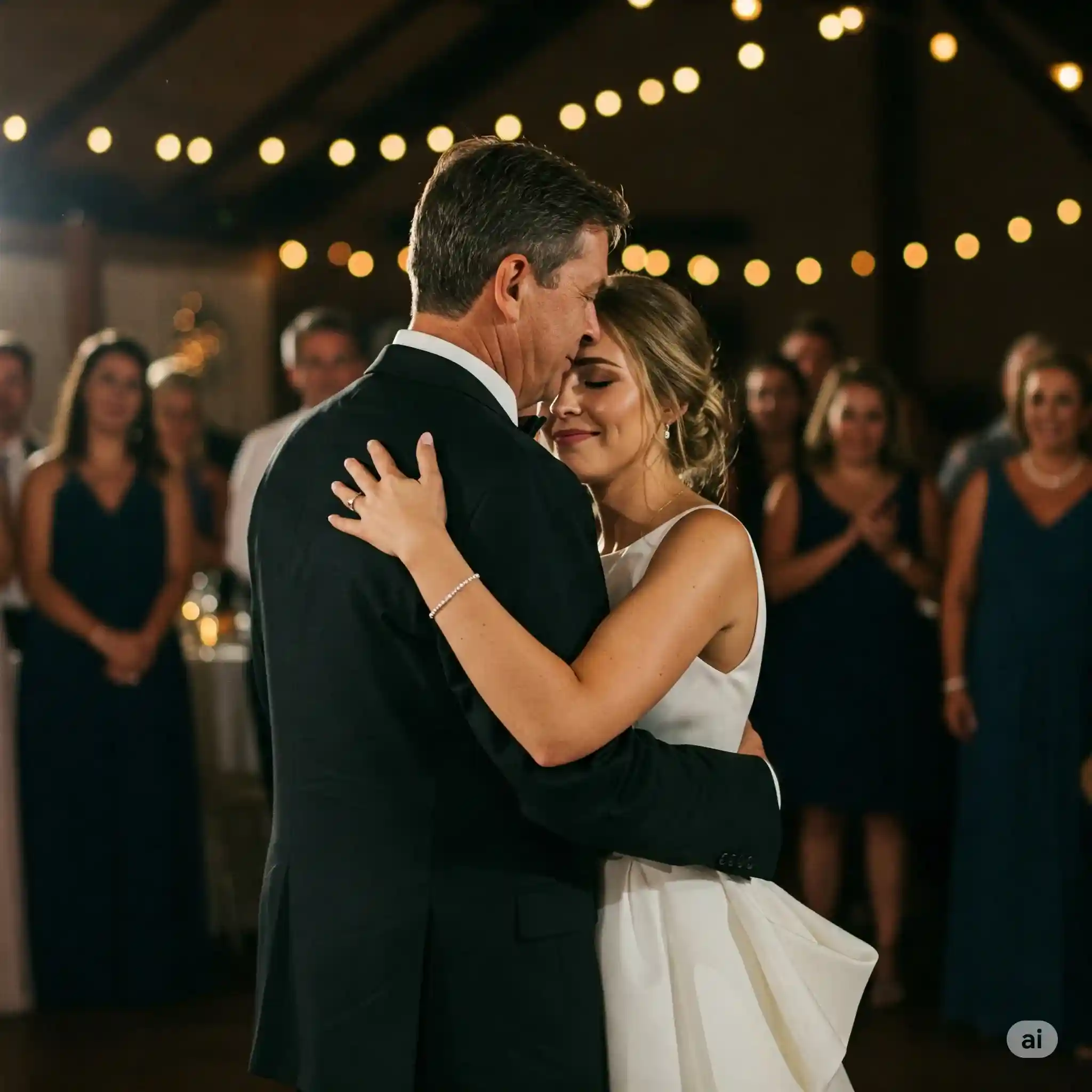 Father dancing with daughter at a wedding